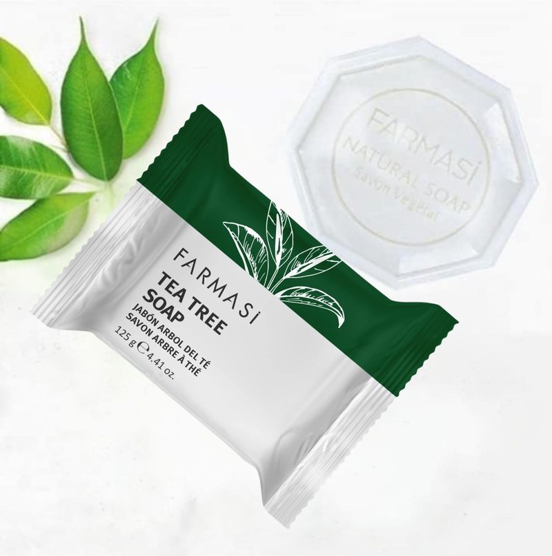 FARMASi 2 PACK Tea Tree Soap, Blemish Prone and Oily Skin Cleansing Bar for Face and Body, Clarifying Daily Cleanse, 4.41 oz Each