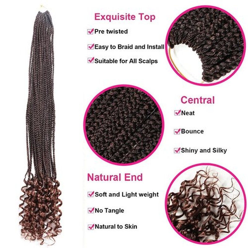 6 Packs Goddess Box Braids Crochet Hair 30 Inch Crochet Braids with Curly Ends Bohemian Crochet Hair Hair for Black Women (30 Inch (Pack of 6), T30#)