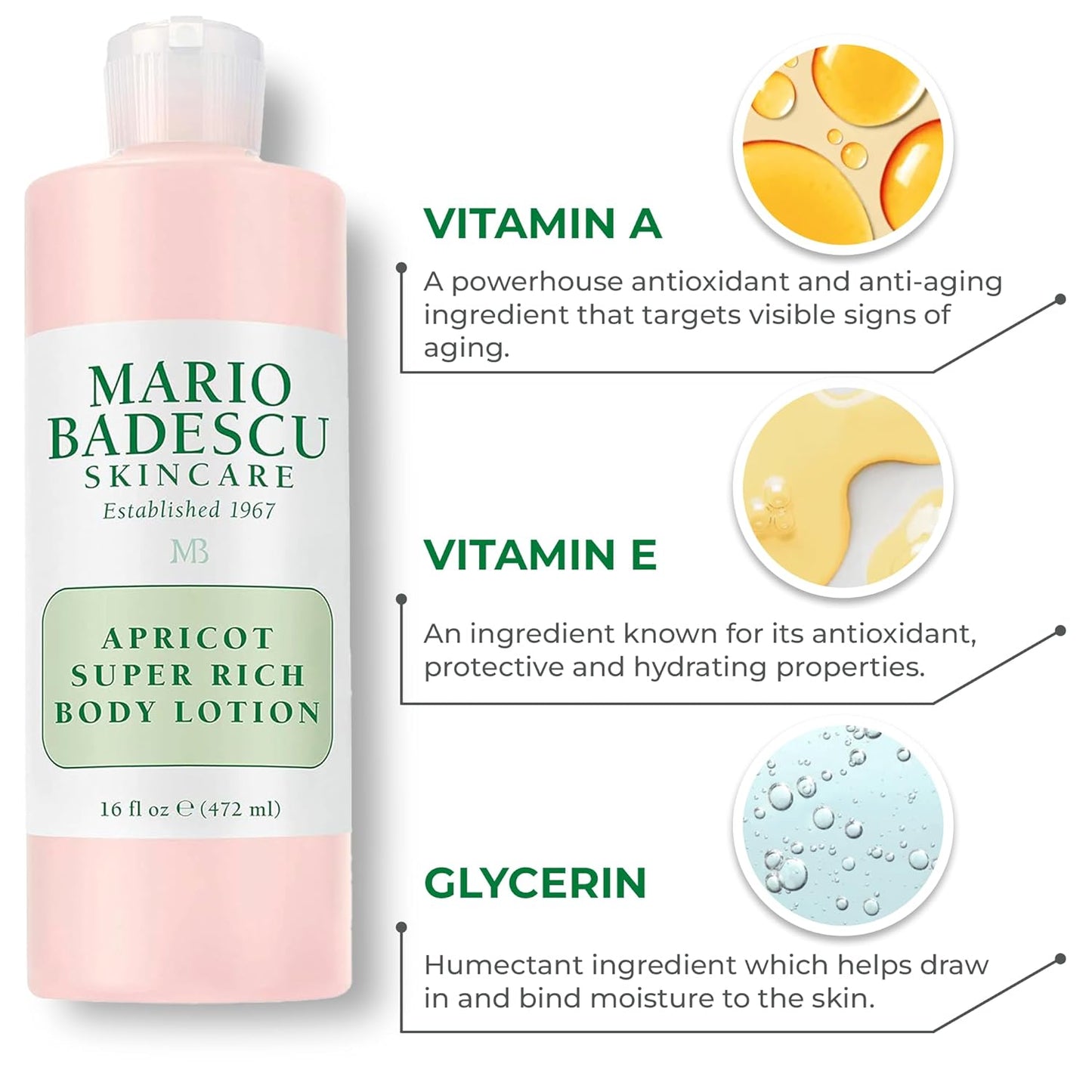 Mario Badescu Body Lotion, Nourishing and Softening Body and Hand Moisturizer For All Skin Types