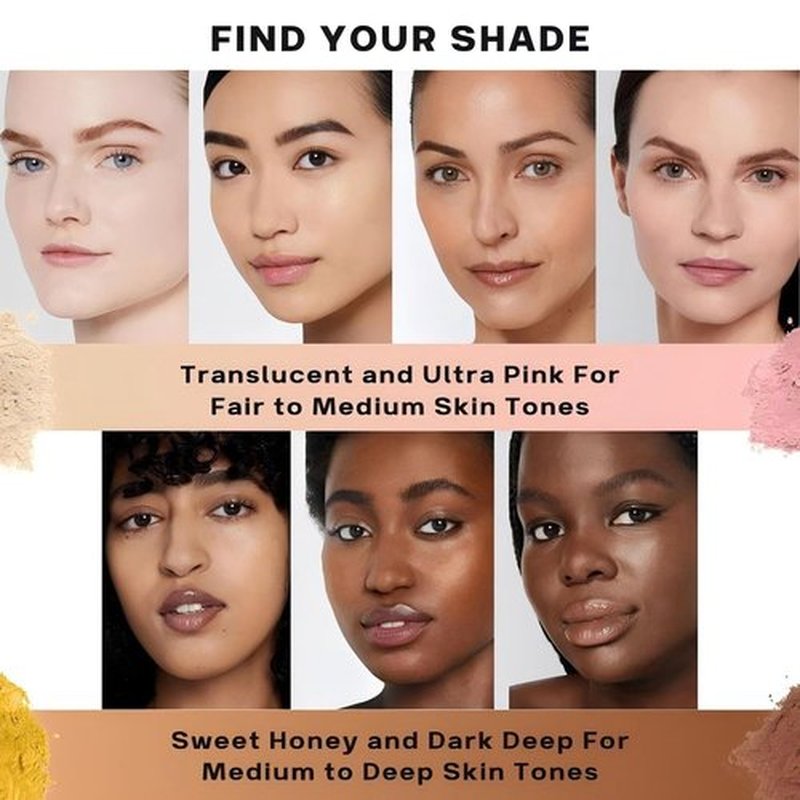 Luminance Milano Pink Powder, Beauty Blurring Setting Powder, Allaur Beauty Pink Setting Powder, Allaur Beauty Blurring Powder Pink for All Skin Tones(04#)