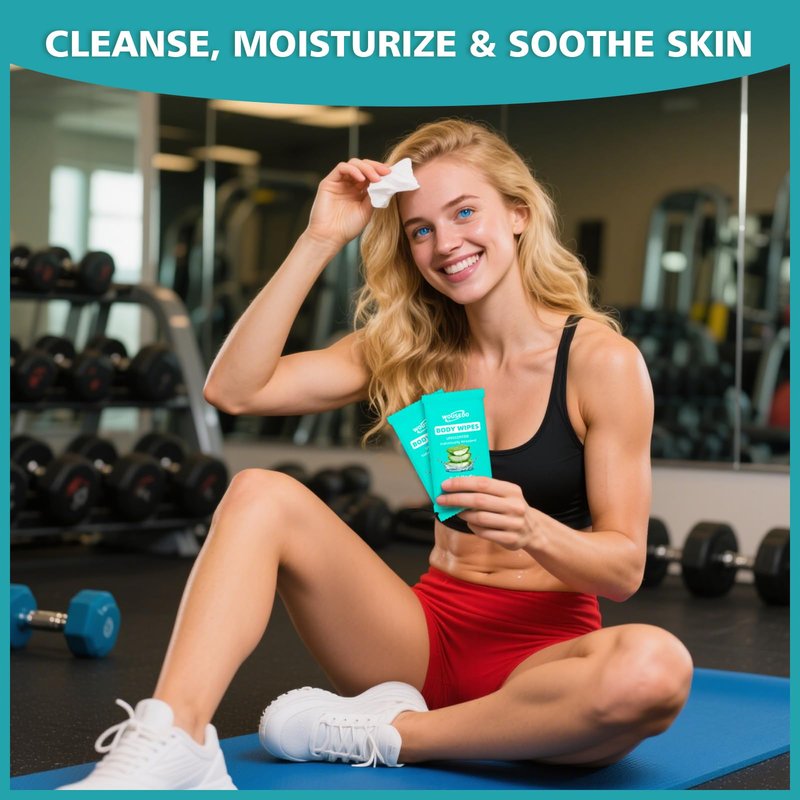 300 Pack Individually Wrapped Body Wipes (8" x 9.5"),No-Rinse Shower Wipe for Adults,Travel,Gym & Camping,Bulk Cleansing Wipes for Homeless
