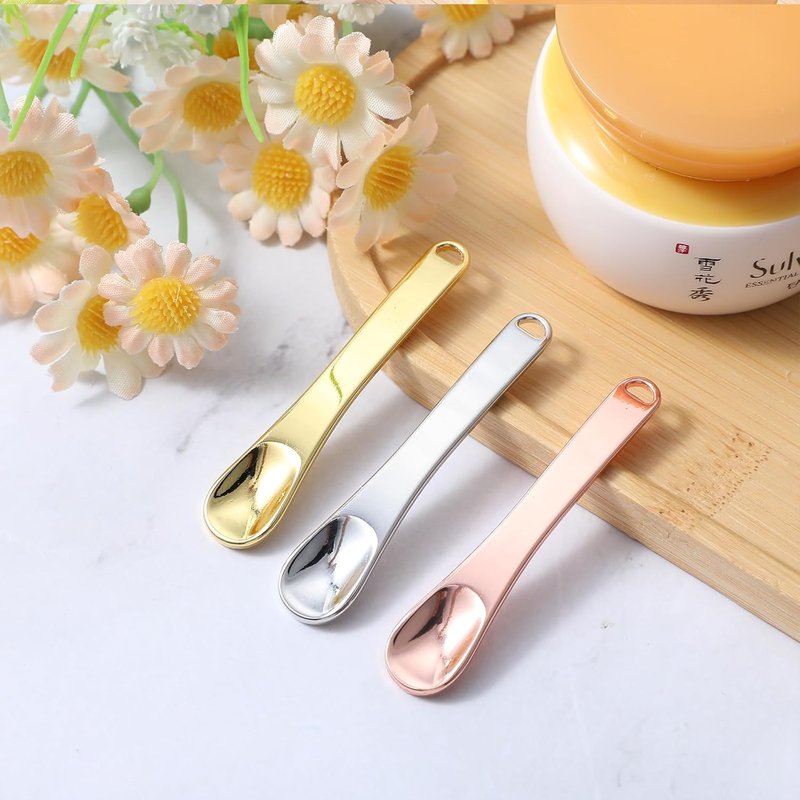 Mini Metal Makeup Spatula Set - 9 Pcs Reusable Applicators for Face Masks & Foundation | Cosmetic Spoon & Beauty Scoop