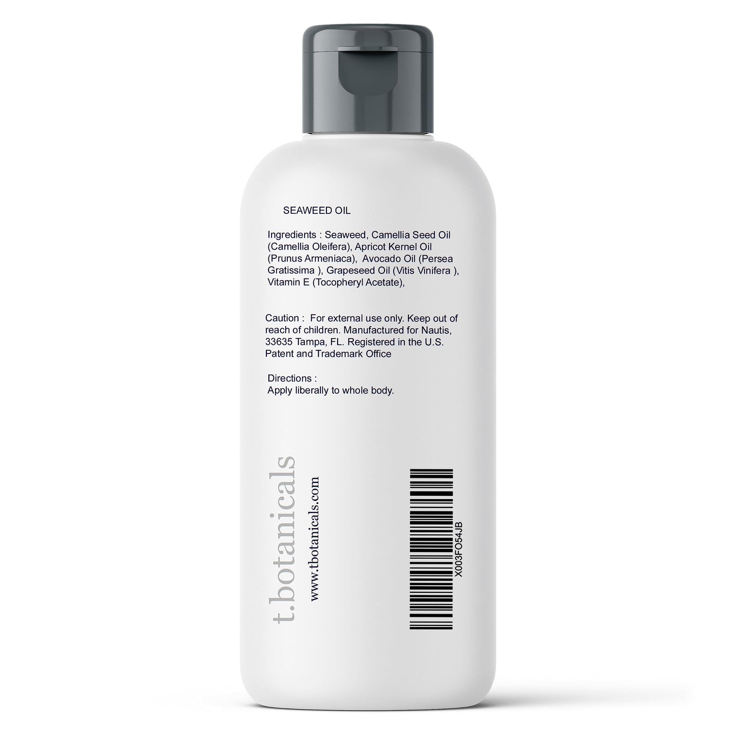 Seaweed Body Oil 8 oz. Nourishing Sea Moss Oil Fast Absorbing Firming Anti-Aging Non-Greasy Oil Day and Night Massage Kelp Moisturizer for Dry Dull, Sagging Skin, Face, Hair, Foot, Hands (Citrus)