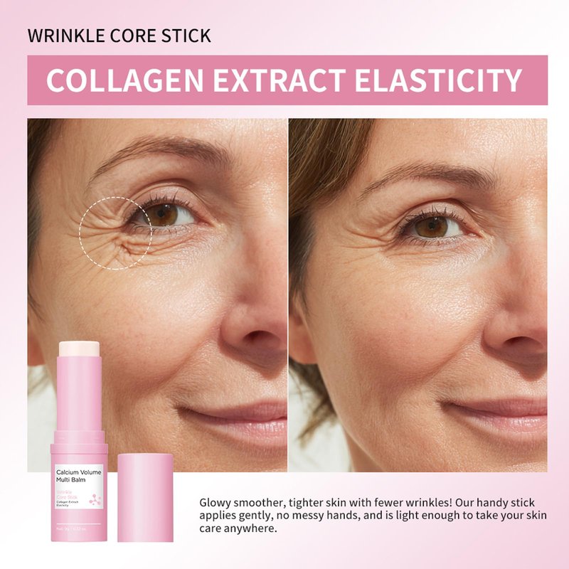 Cemenrete Calcium Volume Multi Balm Stick, Korean Collagen Moisturizing Glow, Hydrating & Anti-Aging Almond Vitamin E for Face, Eyes, Lips & Neck (Multi Balm Stick, 2)