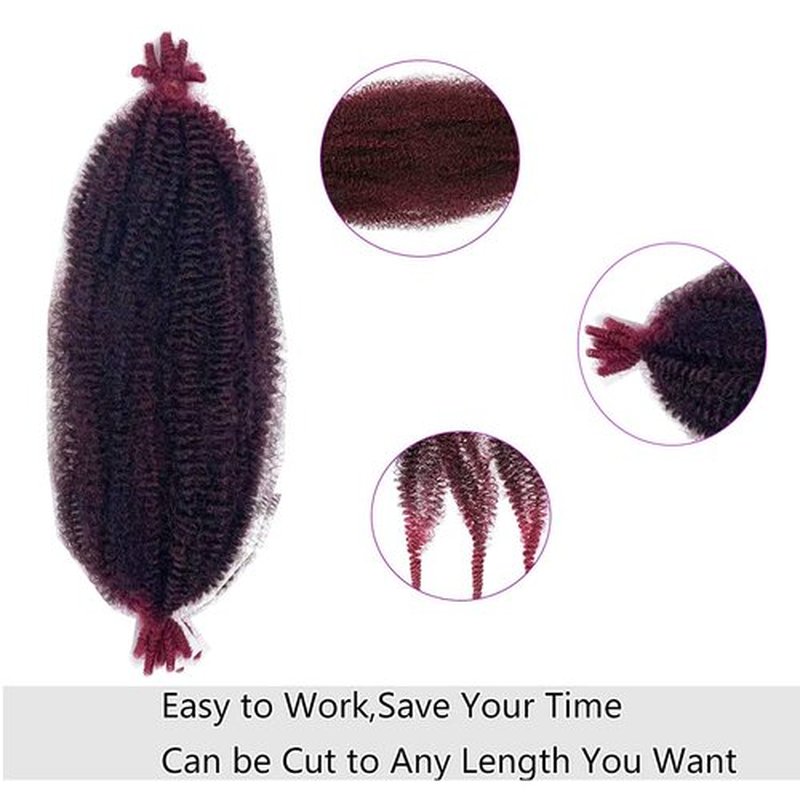 Marley Twist Braiding Hair 16 Inch Pre-Separated Springy Afro Twist Hair 8 packs Wrapping Hair for Soft Locs Afro Twist Crochet Hair Braids Spring Twist for Black Women(16 Inch, T1B/BUG#)