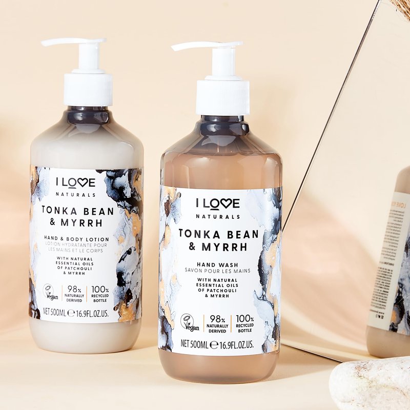 I Love Naturals Tonka Bean and Myrrh Hand Wash - Hydrating Hand Soap with Essential Oils - Skin-Smoothing Formula - Plant-Based Cleansers - 16.9 oz