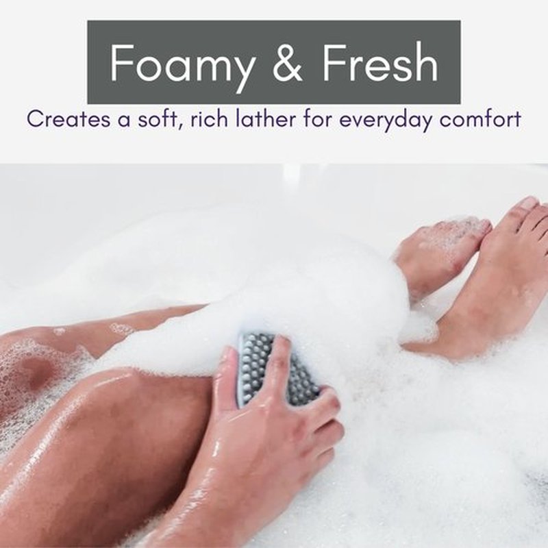 Avilana Silicone Exfoliating Body Scrubber – Dual-Sided Silicone Loofah for Shower, Body Scrubber for Men & Women, Gentle Loofa Alternative, Easy-to-Clean Silicone Body Scrubber (S2-Gray with Silver)