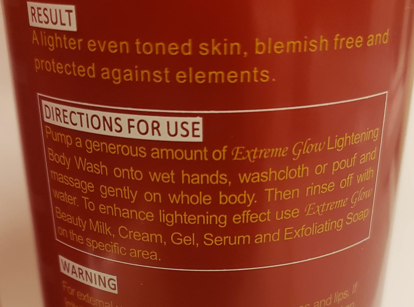 Extreme Glow Strong Lightening Body Wash with Aloe Vera Extract