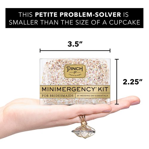 Pinch Provisions Pink Diamond Minimergency Kit for Bridesmaids, Includes 21 Emergency Wedding Day Must-Have Essentials, Perfect Bridal Shower and Bridesmaids Proposal Gift