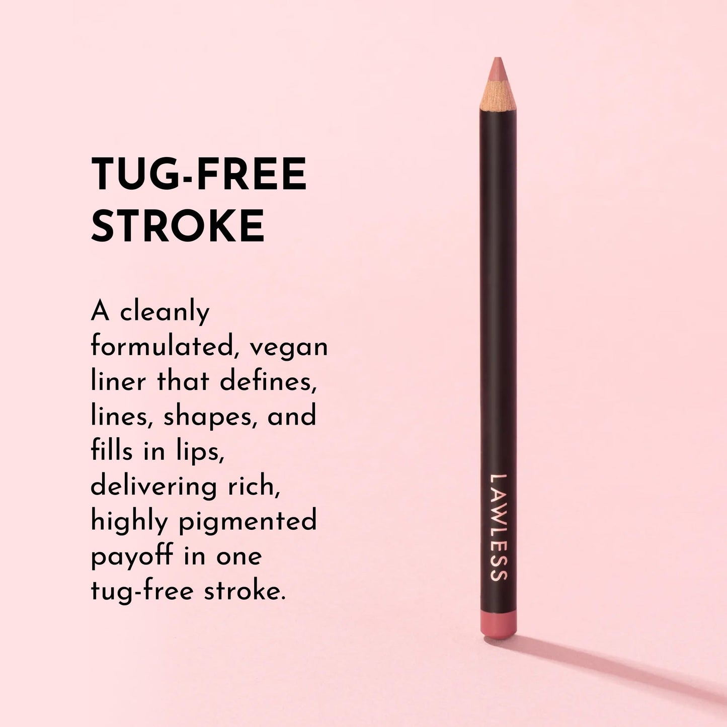 Lawless Forget the Filler Definer Liner - Pink Sand - Premium Lip Liner with Natural Ingredients to Provide a Smooth Look with a Satin Finish, Clean Makeup with Tug-Free Application - 0.04 oz