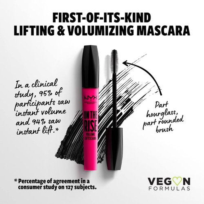 NYX PROFESSIONAL MAKEUP On The Rise Volume Liftscara Mascara Black Epic Ink Liner Waterproof Liquid Eyeliner Black Vegan Formula Bundle