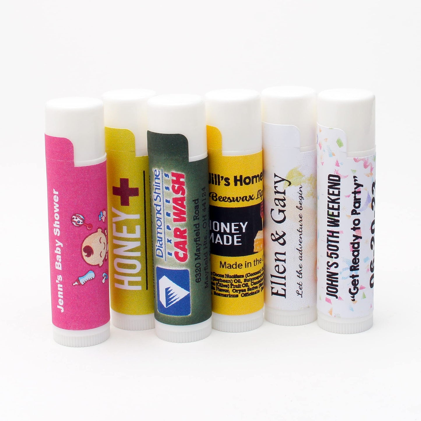 Natural Lip Balm Bulk, Unlabeled Filled, 50 Pack, Peppermint | Customizable Labels For Party Favors, Gift Baskets, or Business Branding. For Men, Women, and Children.