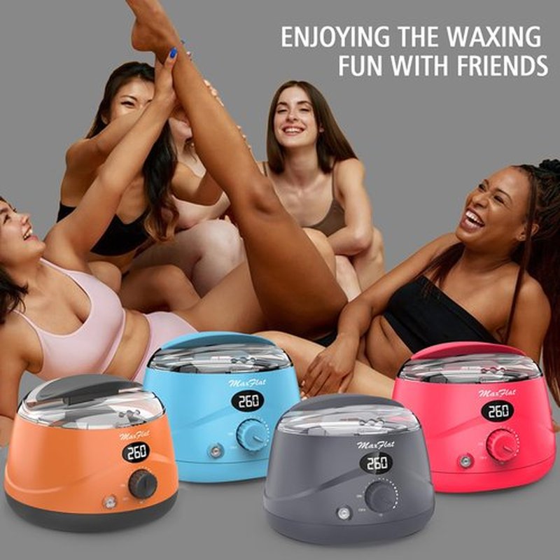 MaxFlat Dark Gray Waxing Kit, Wax Kit for Women Men with Upgrade Brazilian Wax, Digital Wax Pot, Hard Wax Kit for Full Body Armpit Leg Bikini Waxing