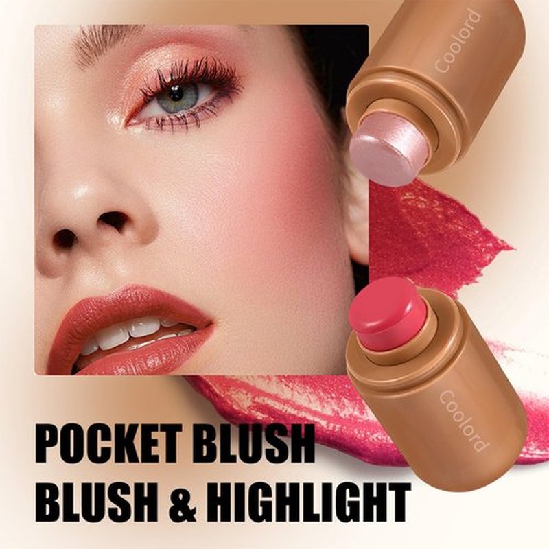 Pocket Blush Stick,Cream Blush Stick,3-In-1 Buildable Natural Blush Stick for Cheek, Eyes, Lips,Long Lasting Lightweight Blendable Blush for cheeks,Non-Greasy (03, #)