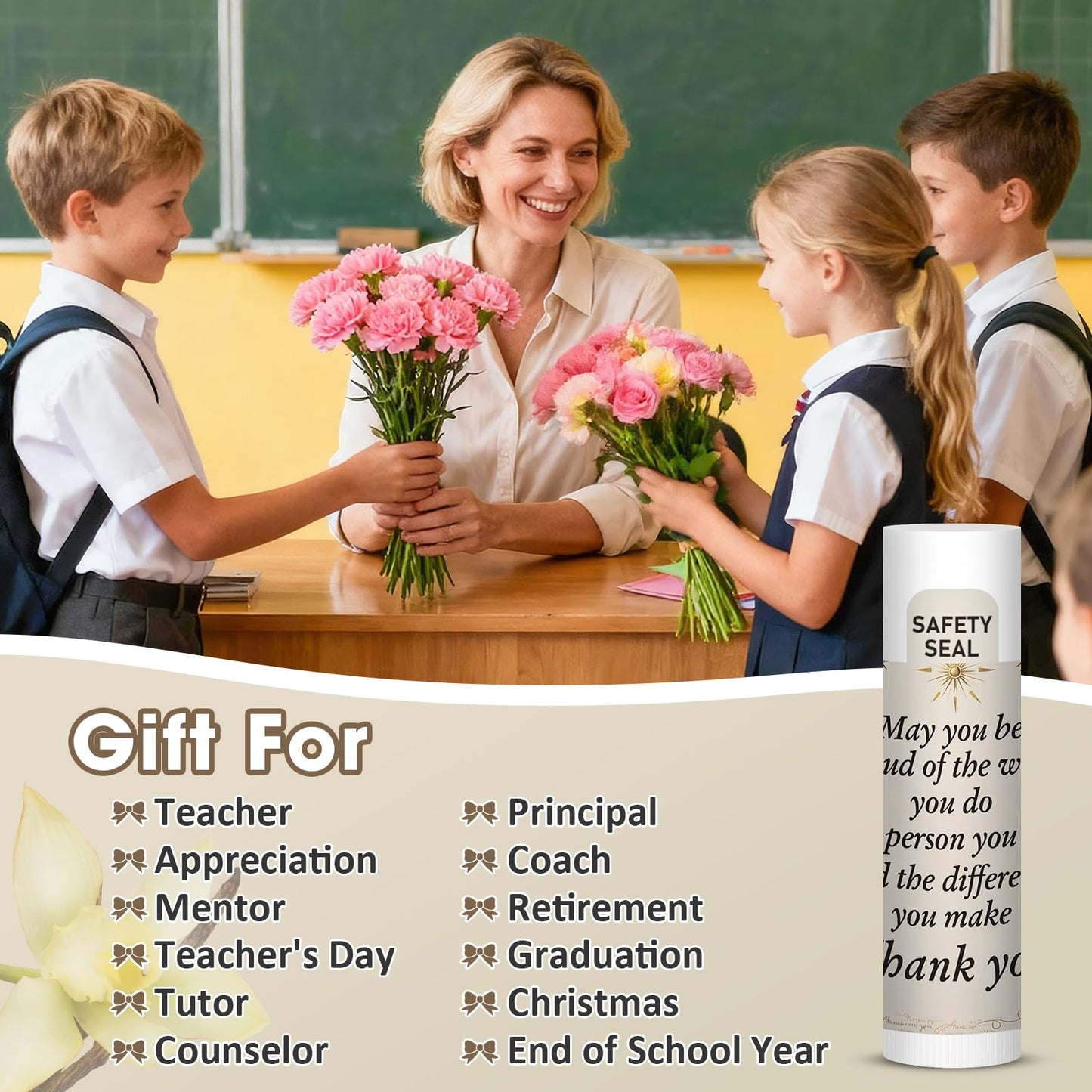 Lip Balm 60 Pack Employee Appreciation Gifts Bulk Thank You Gifts for Volunteer Staff Custodian Coworkers Pastor Appreciation Gift for Woman Man