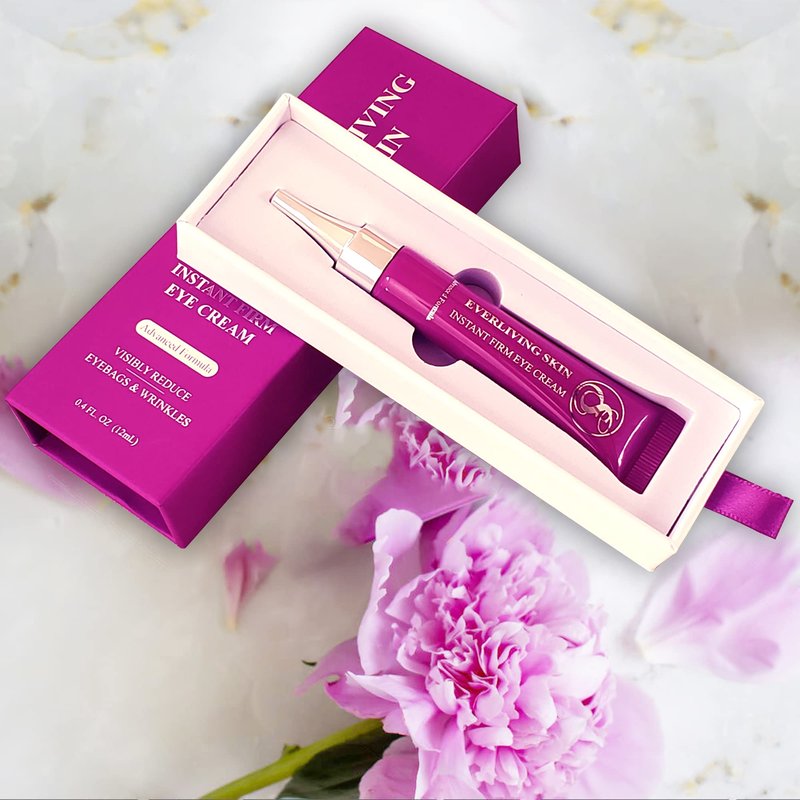 Everliving Skin Instant Firming & Tightening Eye Cream (12 ml) – Temporarily Reduces Under-Eye Bags, Puffiness, Wrinkles & Fine Lines for a Youthful Appearance with Results Lasting 8 Hours