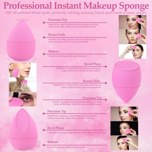 14 Pcs Make up Sponges Beauty Sponges Blender with 4 Pcs Powder Puff and 4 Pcs Mini Makeup Sponge for Foundation,Liquid,Powder,Concealer,Cream