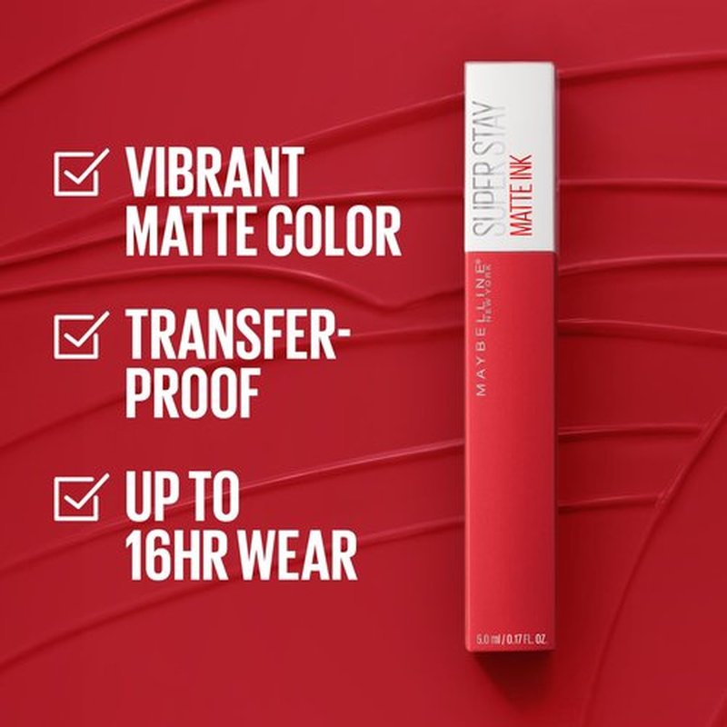 Maybelline Super Stay Matte Ink Liquid Lipstick Makeup, Long Lasting High Impact Color, Up to 16H Wear, Poet, Light Rosey Nude, 1 Count