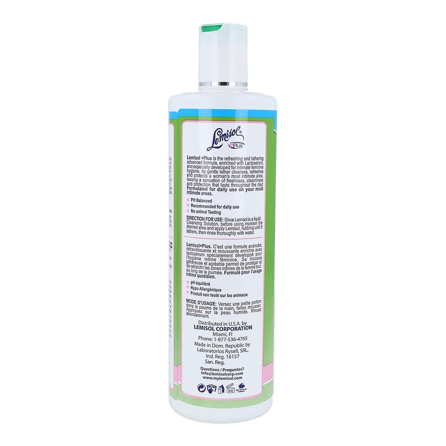 Lemisol Plus, Gentle Daily Cleanser, original refreshing formula - 16 oz(pack of 3)