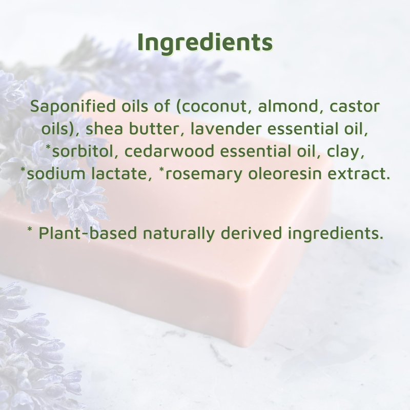 bonuderm Natural Lavender Bar Soap (2-Pack) – Healthy, Vegan, Handmade in the USA | Gentle Scented Soap with Pure Essential Oil, Made with Coconut, Almond, and Shea Oils for a Soft, Moisturized Feel