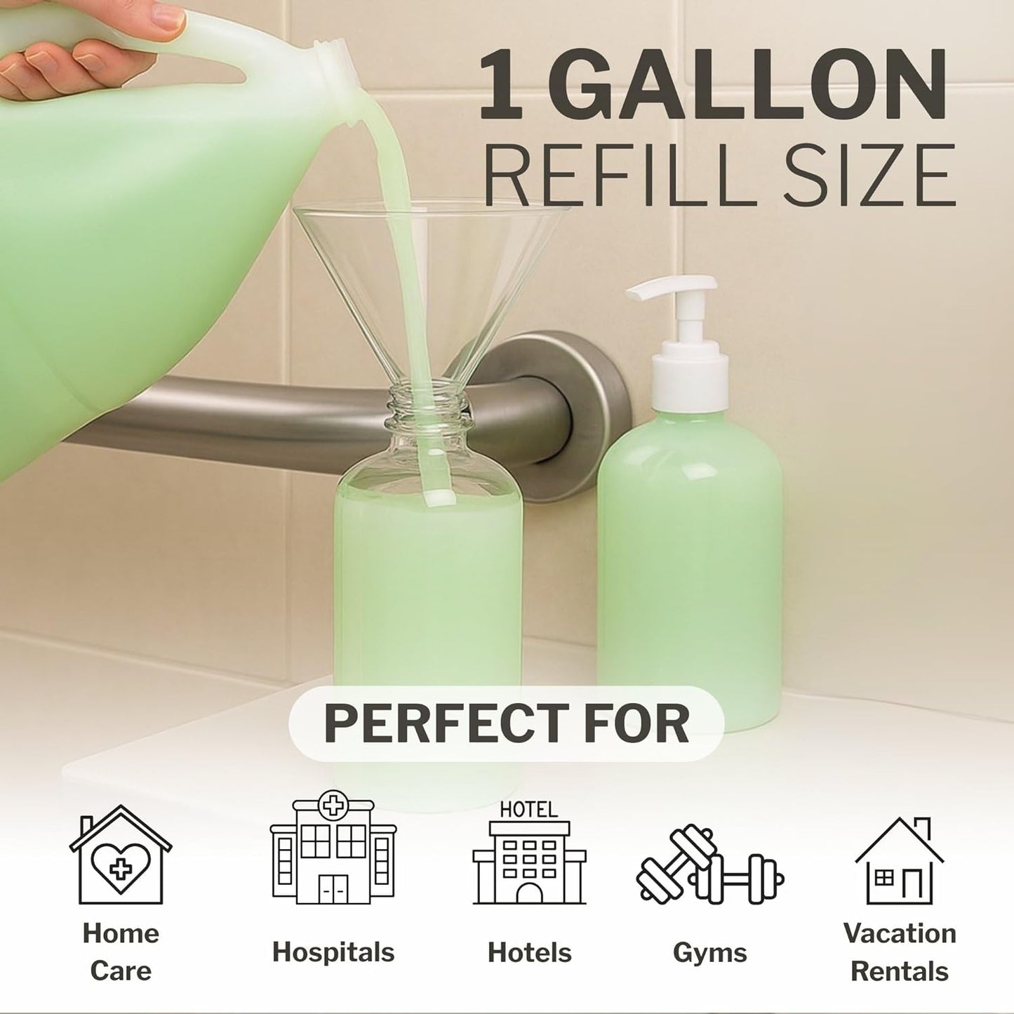 McKesson Body Wash and Shampoo - 1 Gallon Bulk Refill Full Body Wash with Aloe, Cucumber Melon Scent - Sensitive Skin & Hair 2‑in‑1