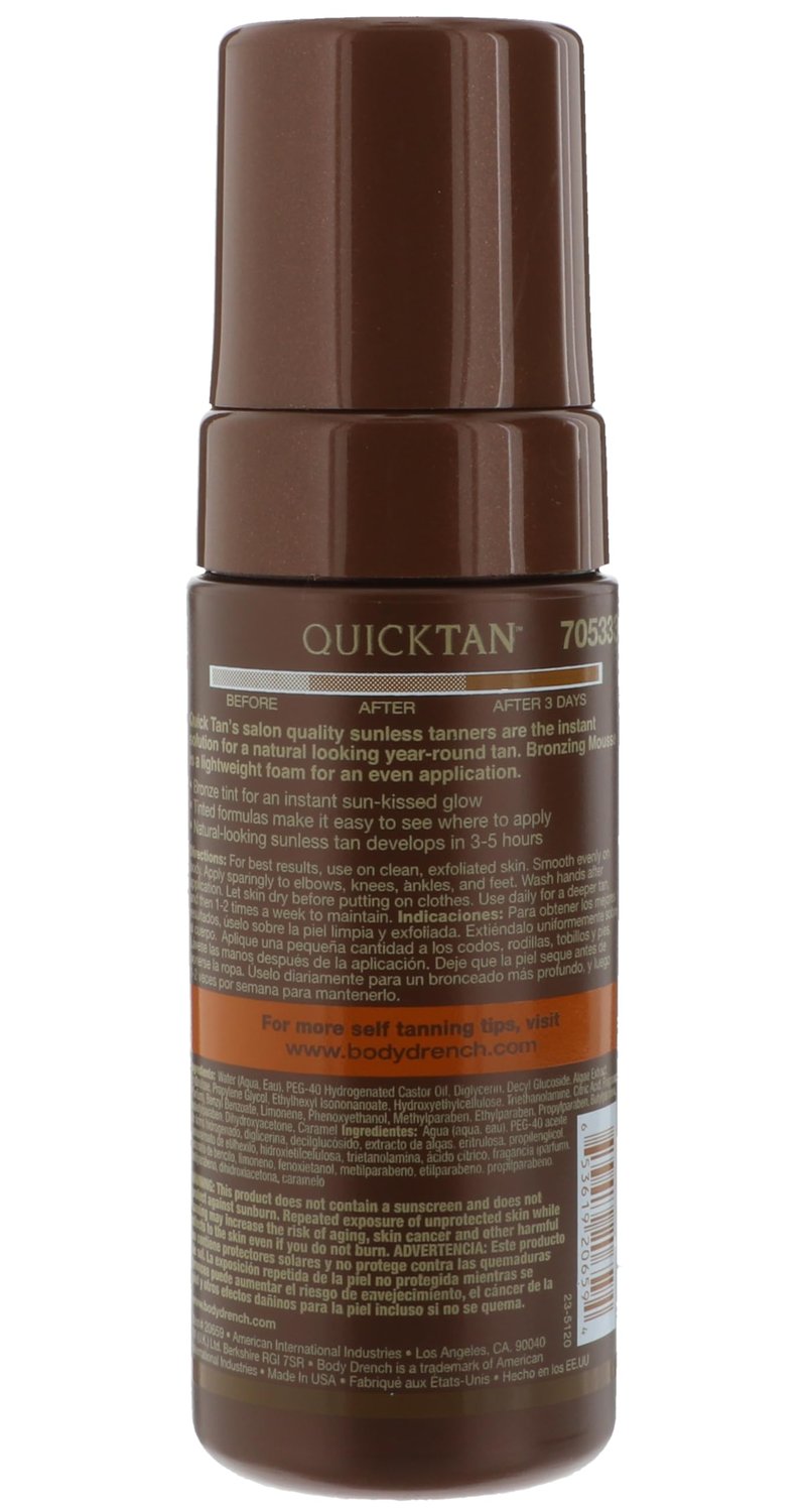 Body Drench Quick Tan Instant Self-Tanner - Bronzing Mousse, Self Tanning Foam for Natural and Quick Sun-Kissed Tan Skin, Medium Dark, 4.2 Oz, 2-Pack