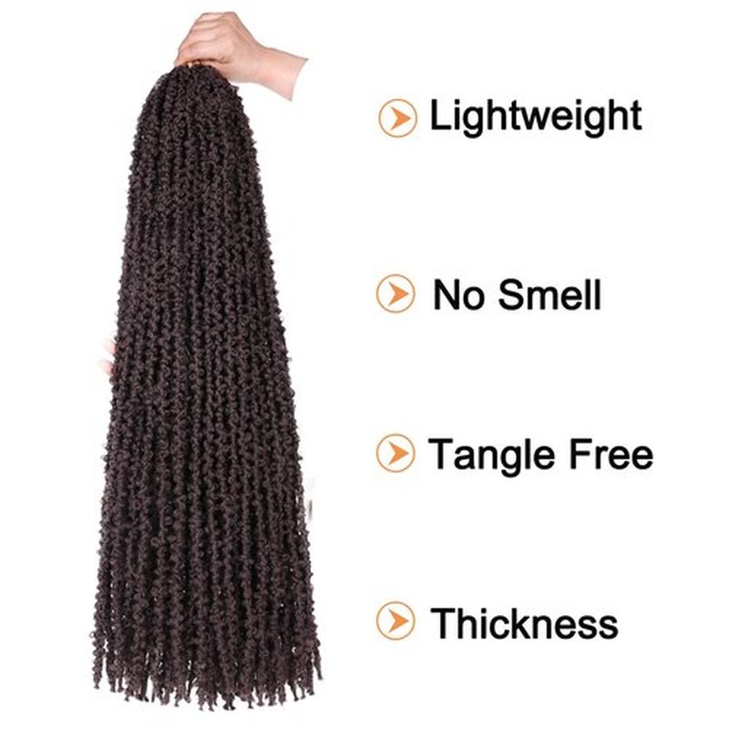 ZRQ 30 Inch Butterfly Locs Crochet Hair 6 Packs Distressed Faux Locs Crochet Braids, Pre looped Handmade Goddess Soft Locs Light Weight Crochet Locs for Women(6Packs,4#)