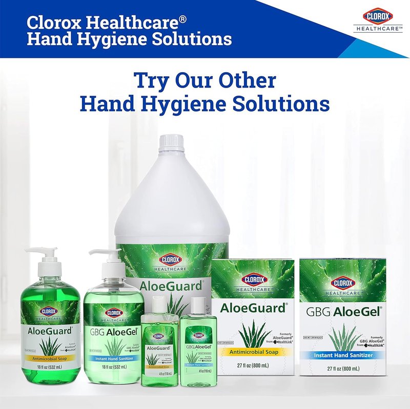 Clorox Healthcare AloeGuard Antimicrobial Liquid Hand Soap with Pump, Triclosan-Free, Infused with Aloe Vera and Vitamin E, Gentle and Moisturizing, FDA Registered, 18 Fl Oz - 12 Pack