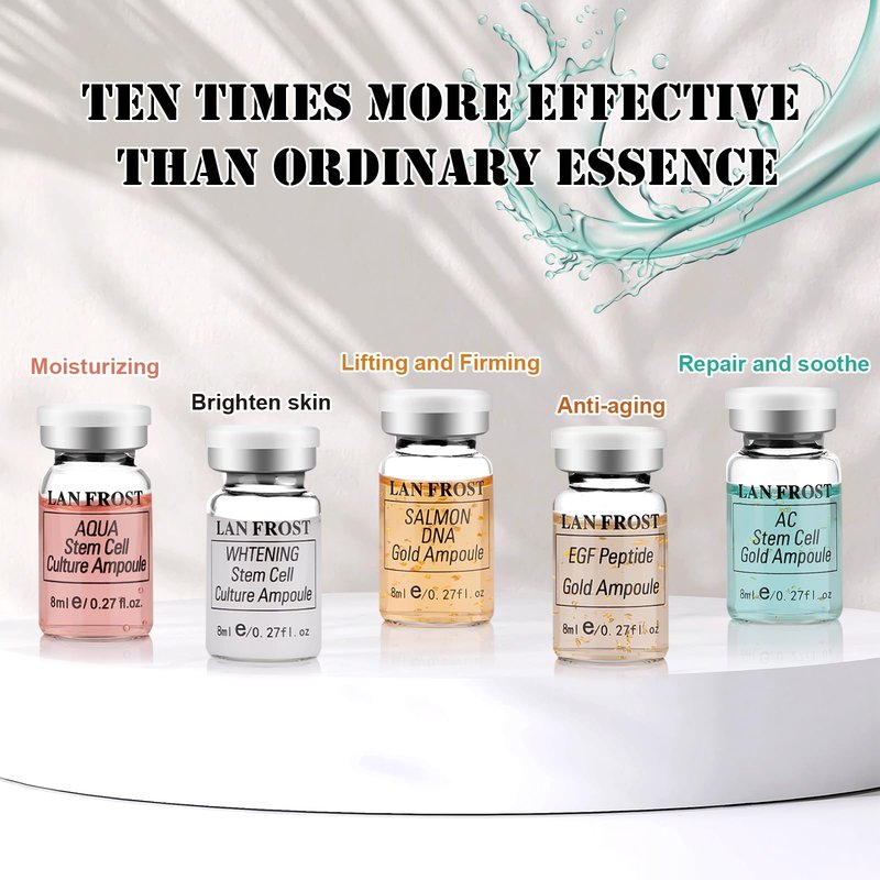 Facial Glow Starter Kit Serum Hyaluronic Acid Essence Skin Care Set 0.27oz 12 Vials, Skin Care Serum for Face Radiance Facial Glow Kit