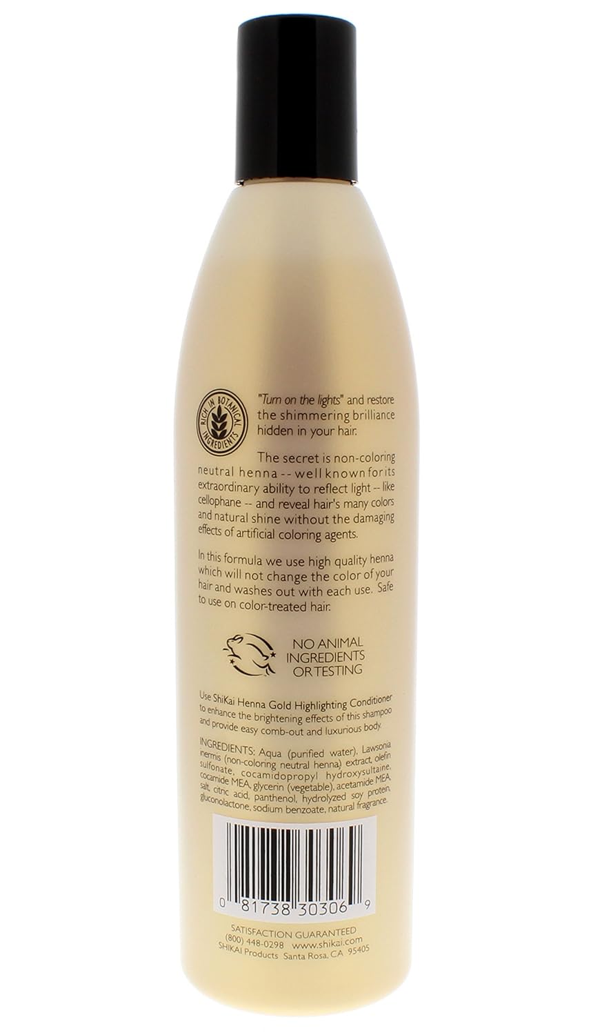Henna Gold Highlighting Shampoo - Natural Shine & Body, Plant-Based Formula, 12.6 oz, Pack of 3