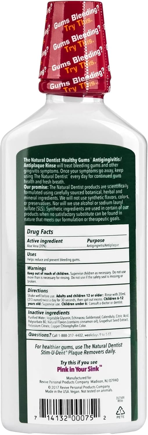 The Natural Dentist Antigingivitis Rinse, Peppermint Twist - 16.9 oz - 2 pk