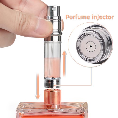 muilsae AB00DB Leatherette Refillable Perfume Atomiser 5ml, Bottom Fill Perfume Bottle, Portable and Leak-proof Suitable for Women and Men (AB00DB 5ml)