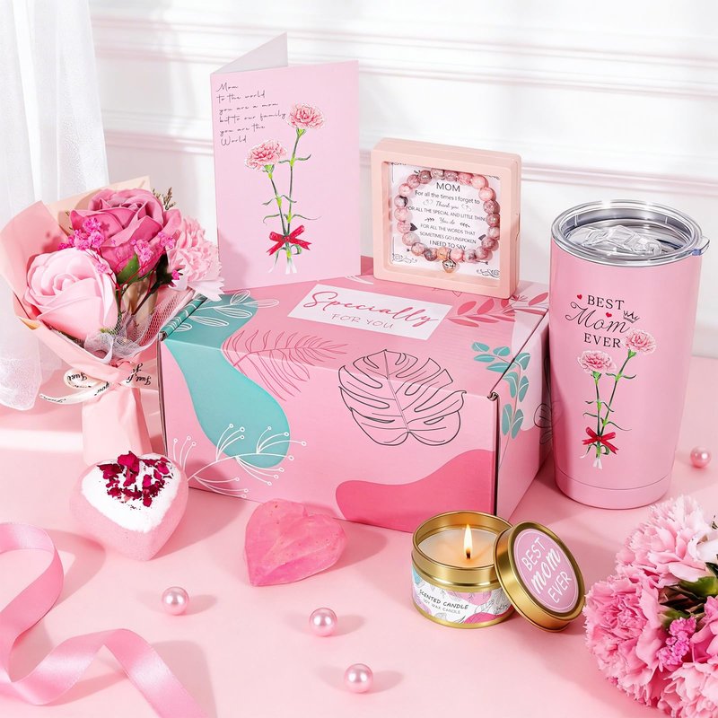 Gifts for Mom, Unique Birthday Mother's Day Thank You Gift for Women,Gift Basket Set for Mother from Daughter Son, Self Care Appreciation Mother Gift