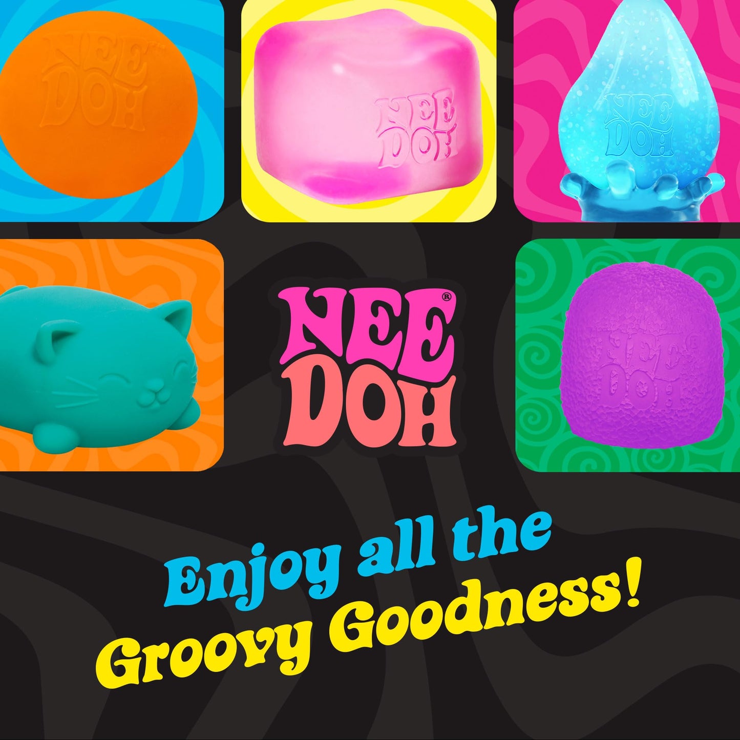 Schylling Needoh Good Vibes Only - Sensory Squeeze Toy - Colors May Vary (1 Per Pack)
