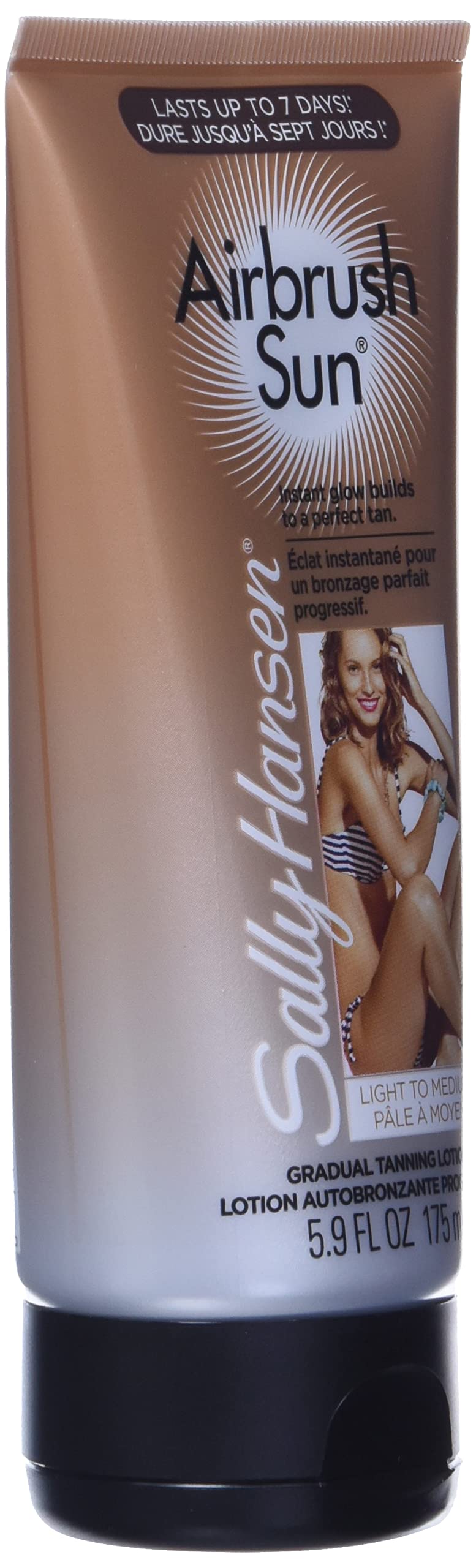 Sally Hansen Airbrush Legs Tanning Lotion, Light to Medium | Gradual Tan | 5.9 Oz | Pack of 2