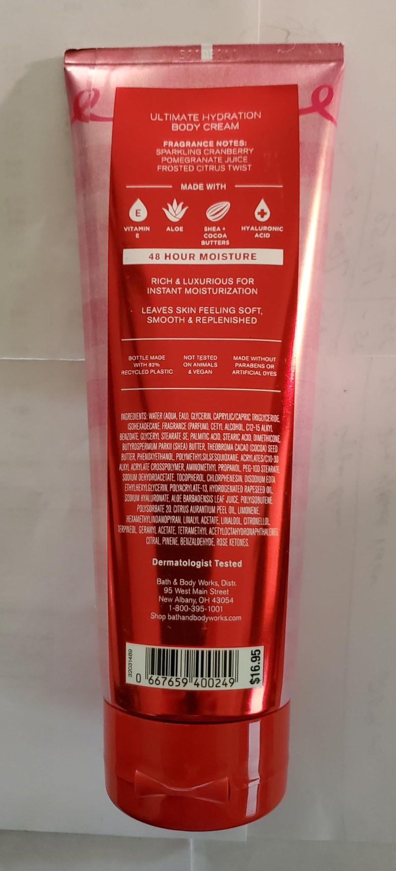Bath & Body Works Women's Mrs Claus Ultimate Hydration Body Cream 8 Ounces Pack of 2