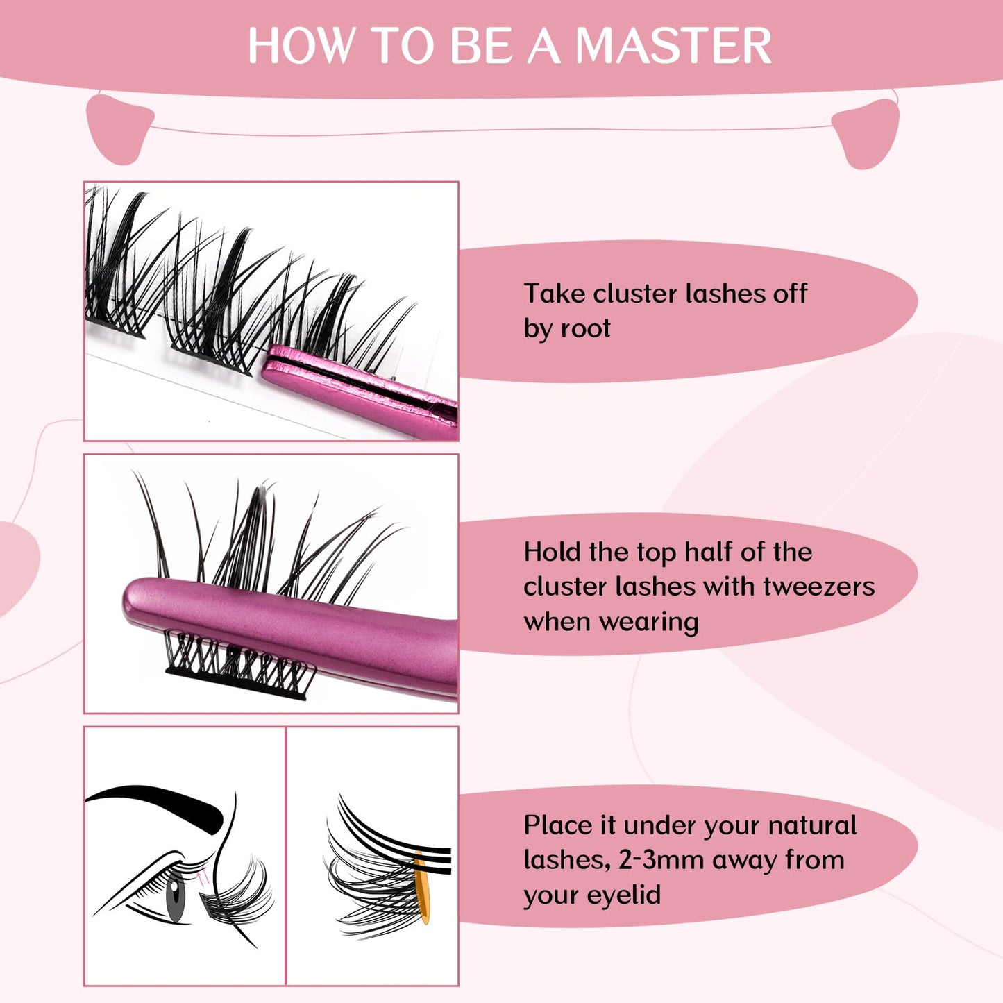 Lash Clusters 72 Pcs Cluster Lashes Manga Lashes Little Devil Eyelash Clusters Individual Cluster Eyelashes Self-Application Super Thin Band Reusable Soft & Comfortable(Dazzle-D-8-16mix)