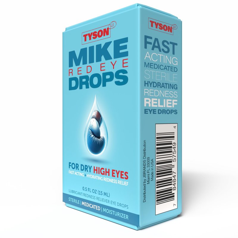 Tyson 2.0 Mike Red Eye Drops – Max Strength Redness Relief & Lubricant for Dry High Eyes, Fast-Acting Cooling Relief for Itchy & Irritated Red Eyes, 0.5 fl oz (15mL)