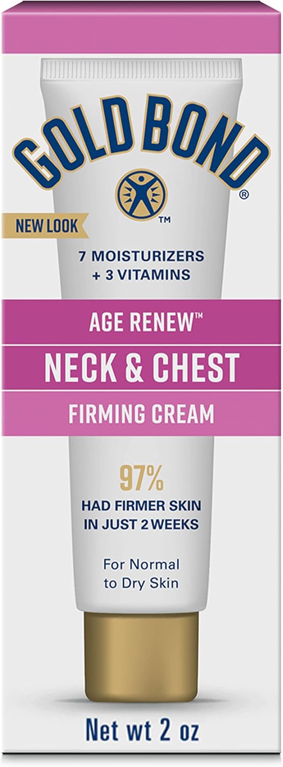 Gold Bond Age Renew Neck & Chest Firming Cream, 2 oz., Clinically Tested Skin Firming Cream & Age Renew Crepe Corrector Body Lotion, Replenishing & Smoothing Formula, 14 oz.