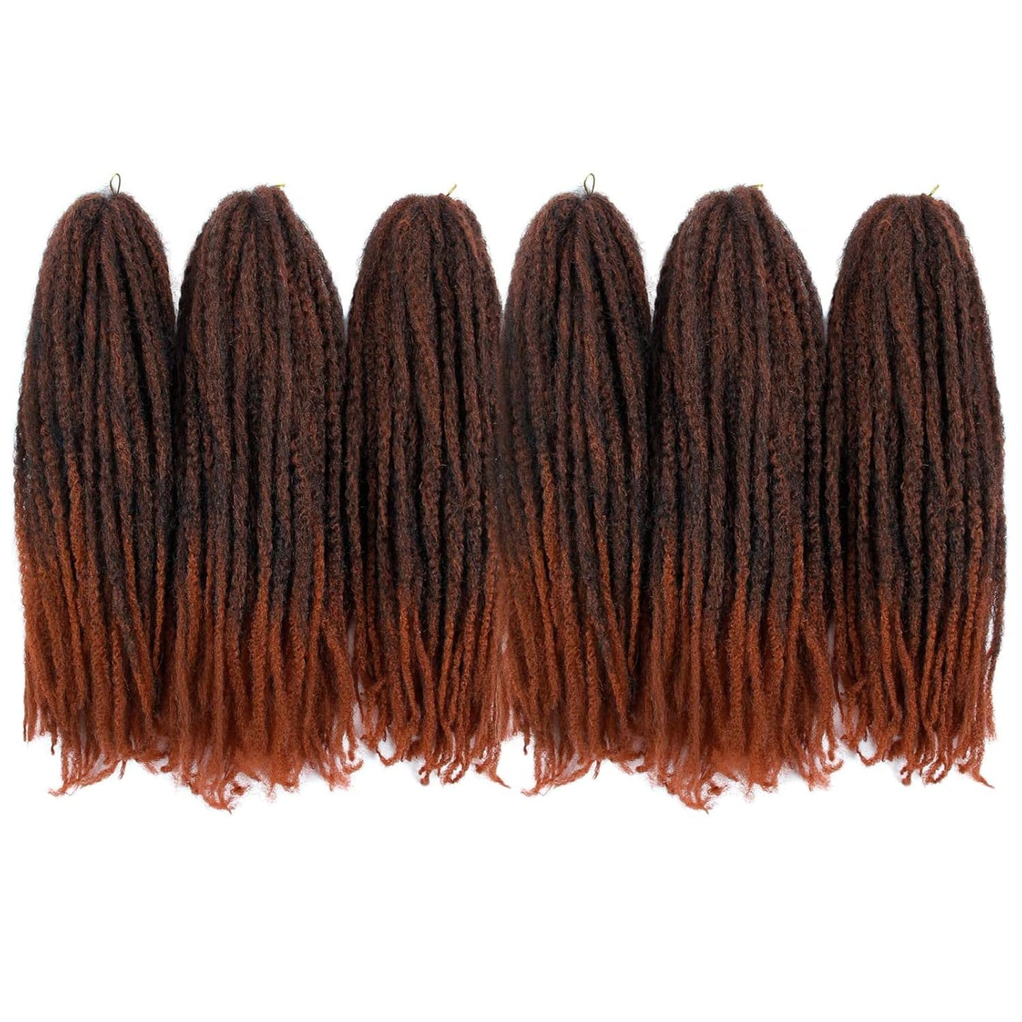18inch Afro Kinky Twist Crochet Hair Braids Marley Braid Hair Curly Crochet Synthetic Braiding Hair (6Packs,#1B/350, 18inch)