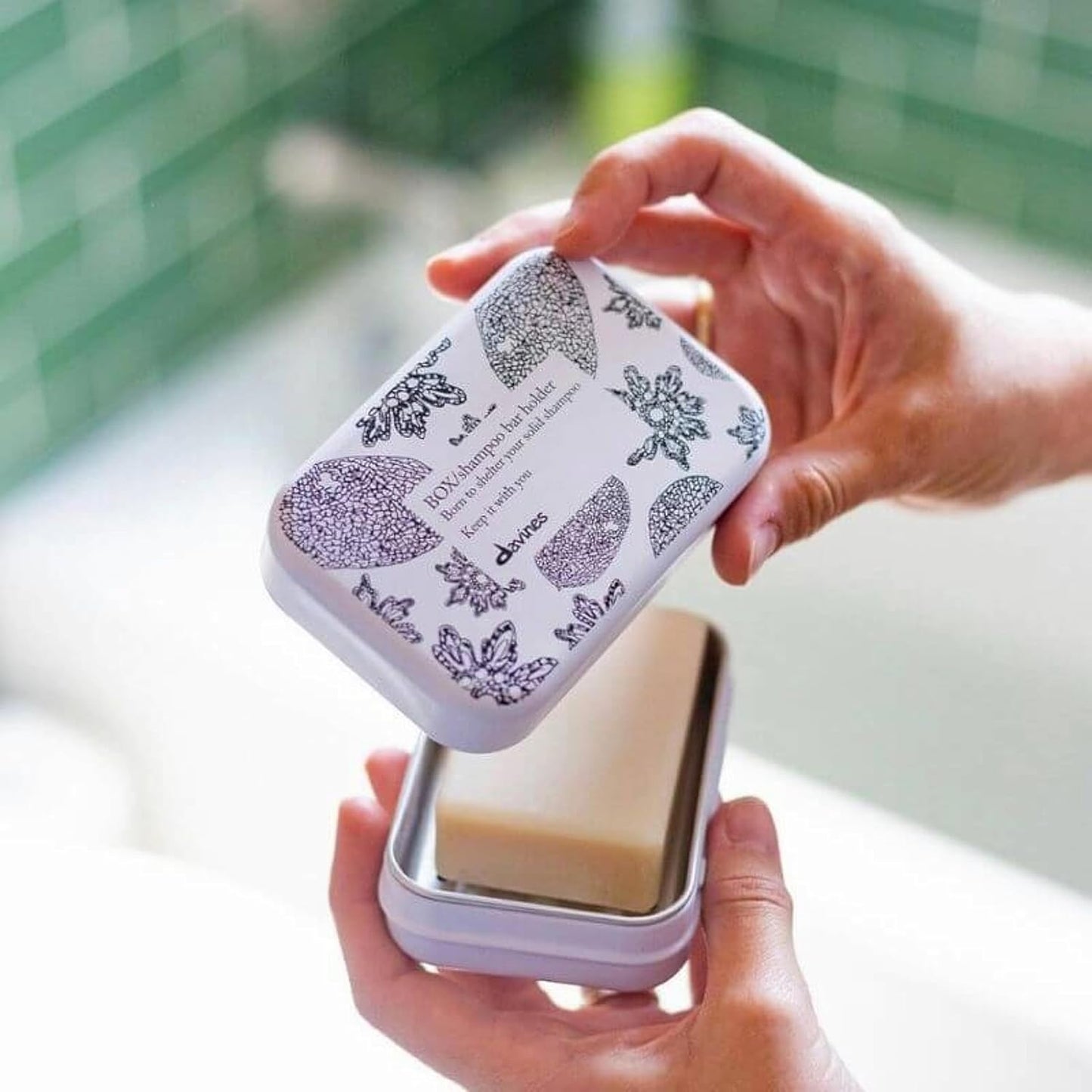 Davines Cleansing Bar, Solid Cleansing Shampoo Bar, Body Wash Bar, Packed in 100% FSC Paper Wrapper, Recyclable, and Aluminium Case Holder