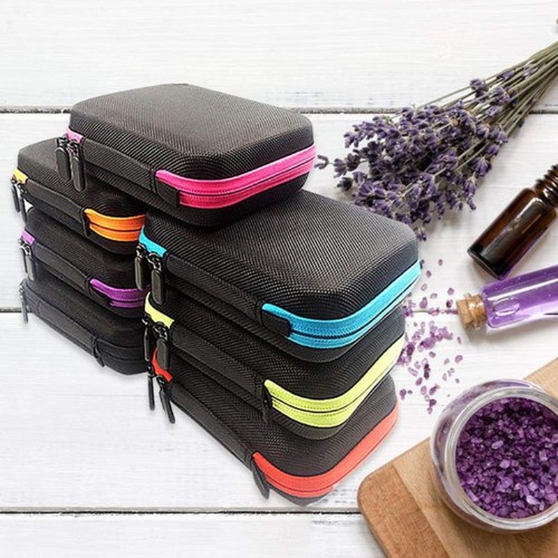 DHXYZZB myonly Essential Oils Carrying Case Holds 30 Grids for 1-3ML Roller Bottles Storage Organizer Bag Hard Shell for Home, Travel, and Presentations(Purple)