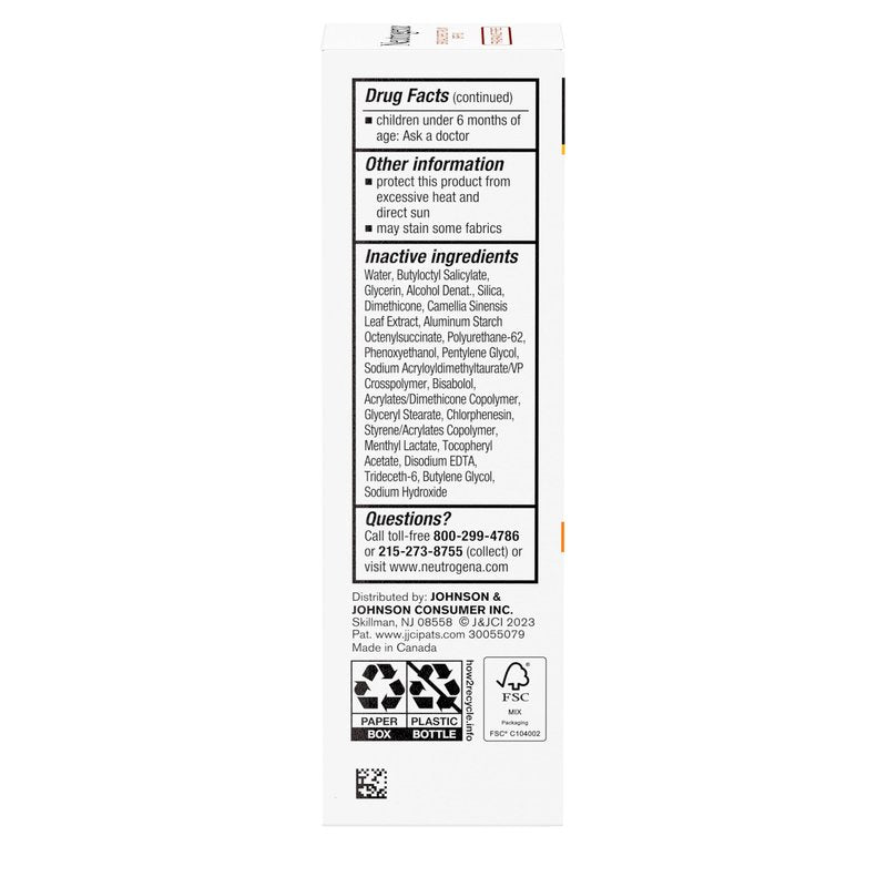 Neutrogena Clear Face Serum Sunscreen with Green Tea,Broad Spectrum SPF 60,Non-Comedogenic Face Sunscreen for Lightweight UVA/UVB Protection,Oxybenzone- & Fragrance-Free,1.7 fl. oz,(Pack of 2)