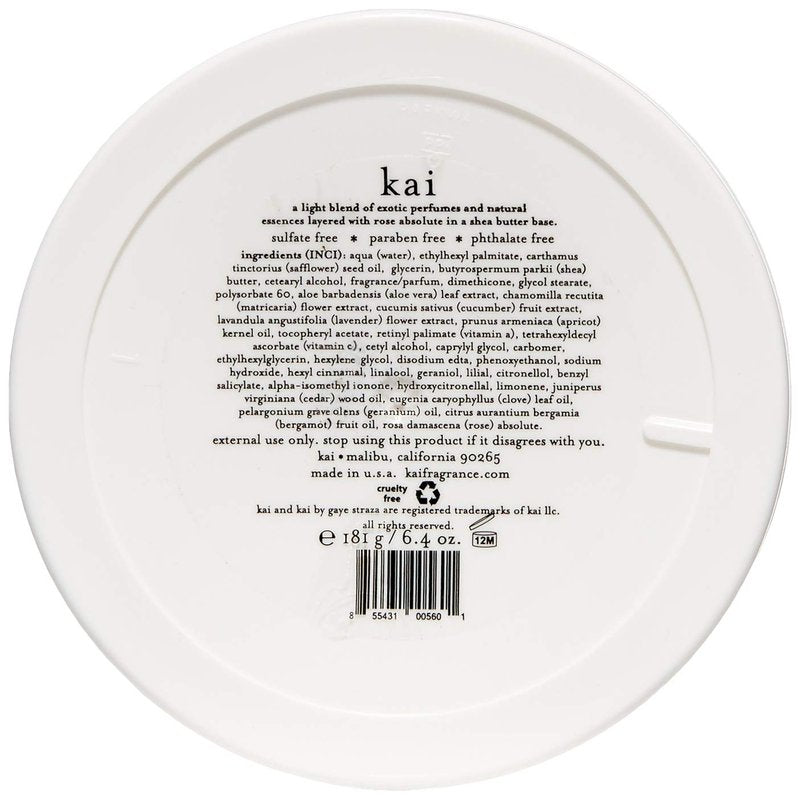 kai body butter intensely hydrating whipped shea cream for soft, glowing, healthy-looking skin with luxurious rose absolute, gardenia scent, 6.4 oz