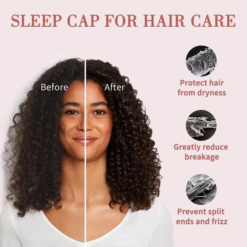 Fittia Satin Hair Bonnet for Sleeping, Silky No Frizzy for Curls Care, Adjustable Strap for Non-Slip, Dreadlocks Cap for Women&Men Brown Red