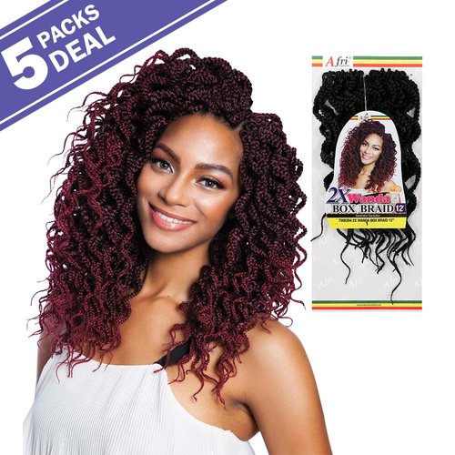 MULTI PACK DEALS! Mane Concept Synthetic Hair Crochet Braids 2X Wanda Box Braid 12" (5-PACK, 2)