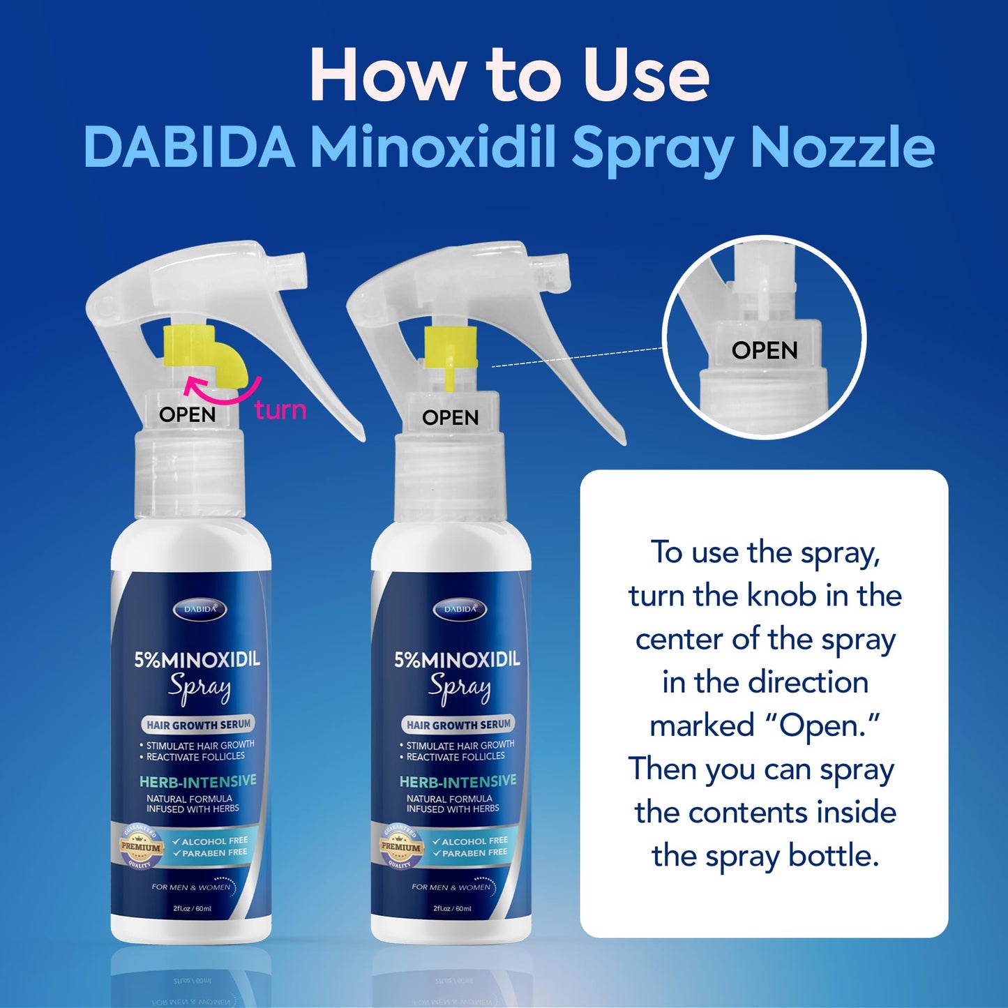 5% Minoxidil Spray for Hair & Beard Growth, Hair Regrowth,Hair Loss Treatments for Men & Women 60ml * 3bottles
