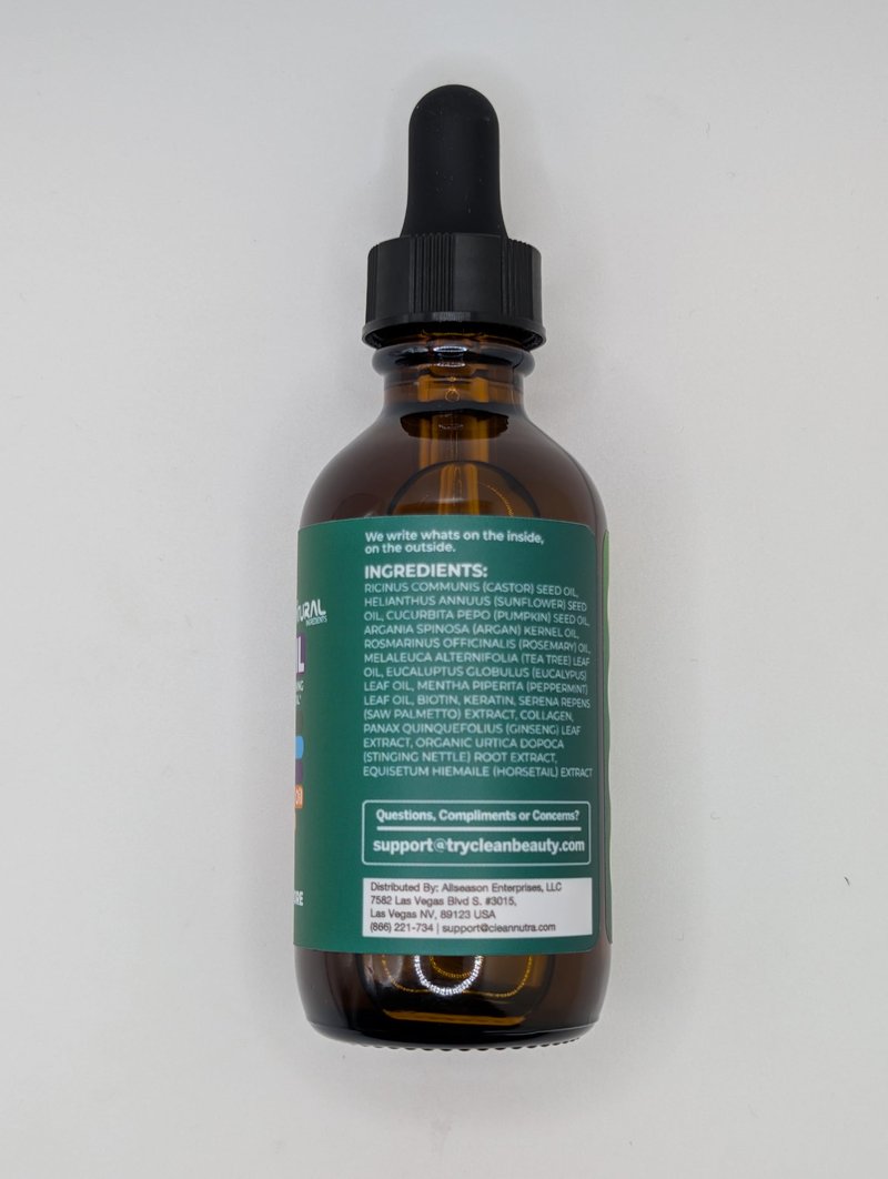Clean Beauty Rosemary Hair Oil For Growth with Castor Batana Pumpkin Seed Peppermint Silica Biotin Collagen Keratin Saw Palmetto Horsetail Tea Tree Vit E Aloe Vera Jojoba (2 Pack)