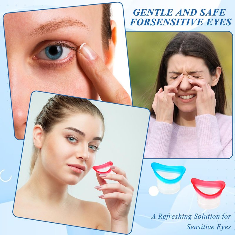 Ptwola 4pcs Eye Wash Cup Eye Wash Bath Kit Silicone Eye Cleaning Cup for Eye Rinse Portable Eye Care Tool Reusable Eye Cleaner for Quick Refresh & Relief Tired Eyes Cleaning Eye Dust Makeup Irritants