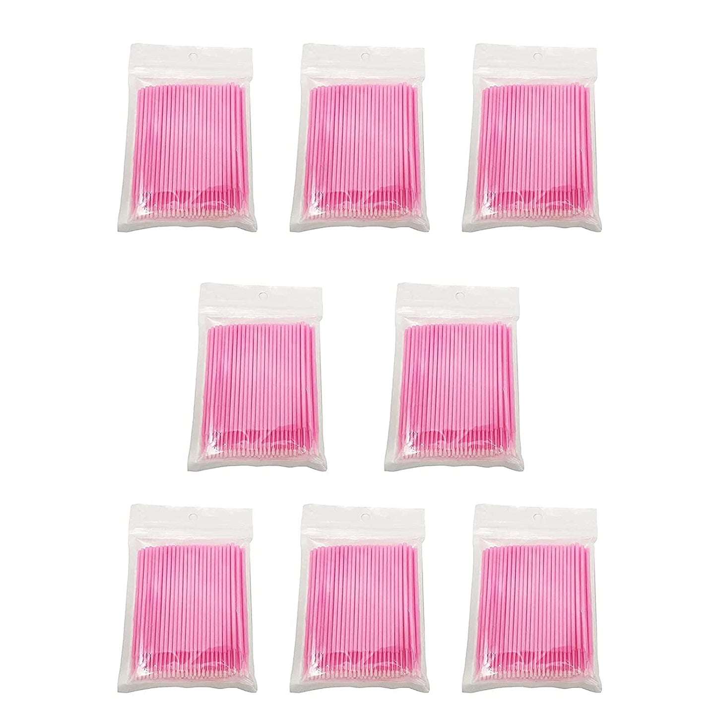 2100PCS Disposable Micro Applicators Brush for Eyelash and Make up Brushes and Personal Care Microswabs Pink (Head Diameter: 2.0mm)